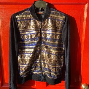 Allure Sequin blue & gold sweatshirt